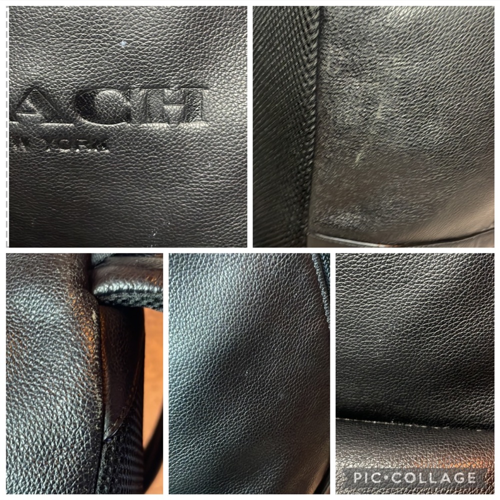 Coach Charles Large Leather Unisex Backpack BookBag in Black F54786 - Picture 14 of 17